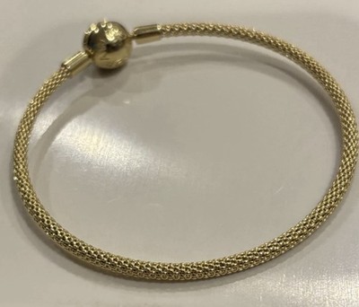Pandora Moments Shine mesh bracelet titanium core 14K, 18k Plated 566543-19 7.5''