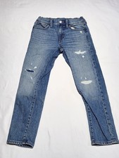 Old Navy Distressed Jeans Ripped Knees Original Taper Built-In Flex Boys 8 Blue