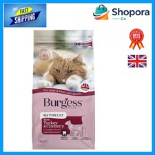 Burgess Dry Cat Food for Senior Cats, Turkey & Cranberry, 1.4kg – High Protein 10.68 per kilo