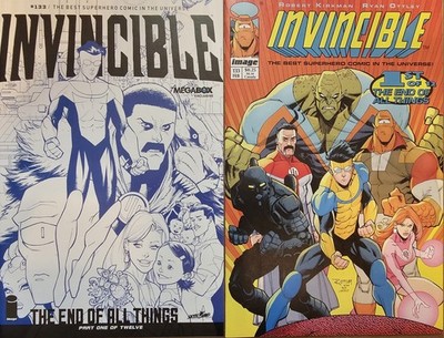 2 Image Invincible 133 B Ottley variant &  Skybound Megabox B/W sketch Kirkman 1