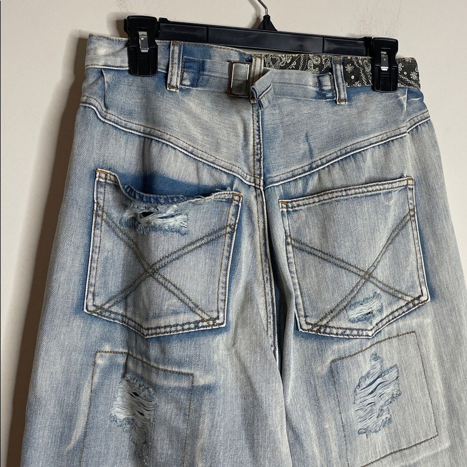 POL Women’s Patchwork Boho Ankle-Length Denim Siz… - image 6