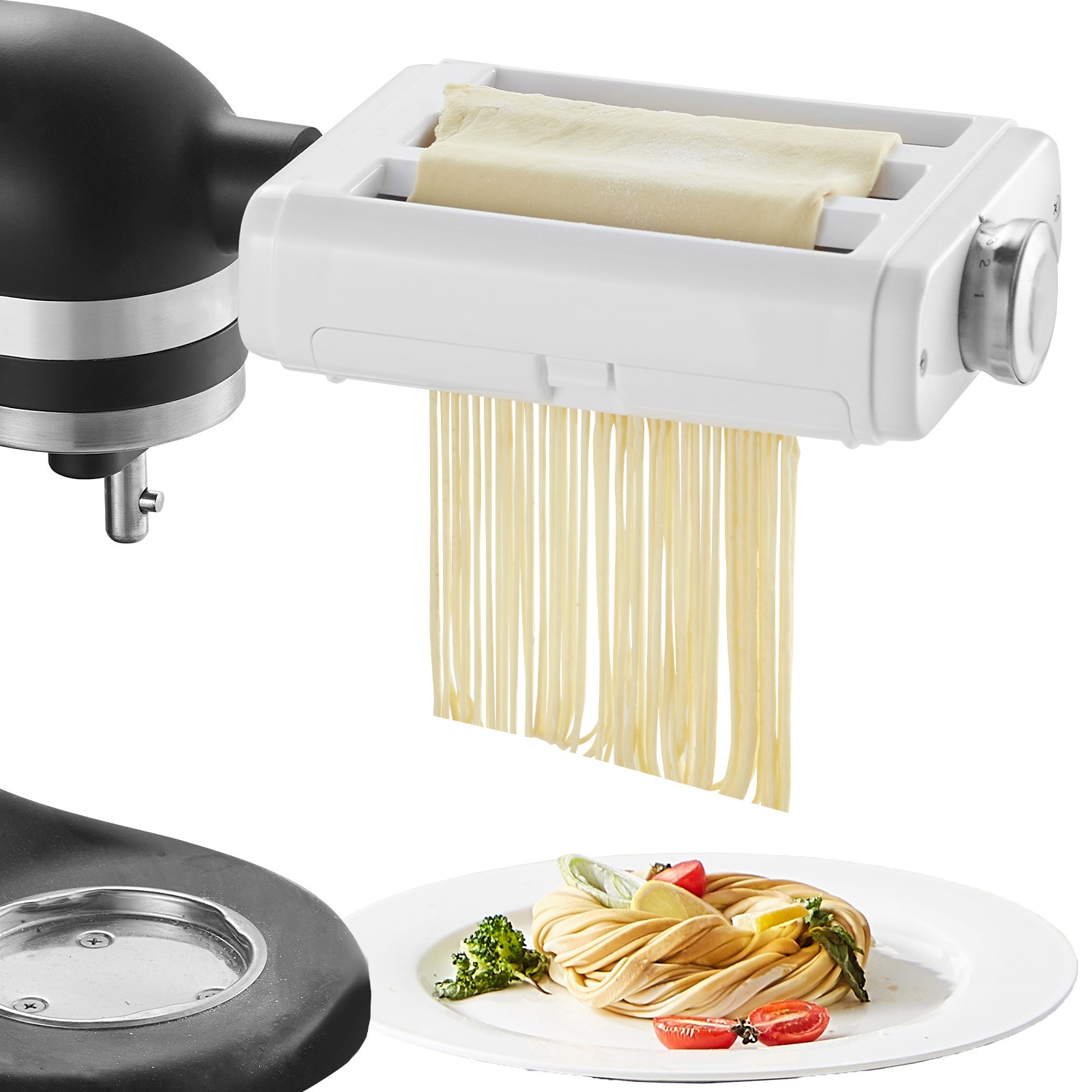 Rouleaux à Pâtes VEVOR 3-en-1 avec Laminoir Réglable à 8 Épaisseurs pour KitchenAid