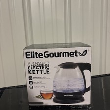 Elite Gourmet EKT1001 Electric 1.0L BPA-Free Glass Kettle Cordless 360 Base