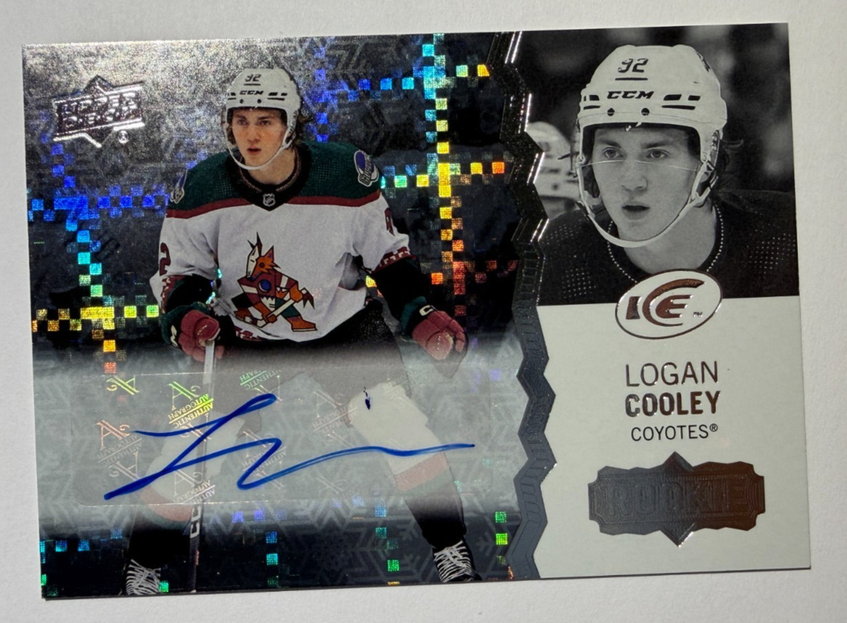 Logan Cooley RC (( White Snowflake EXTENDED ROOKIE AUTO SP )) 2023-24 UD Ice