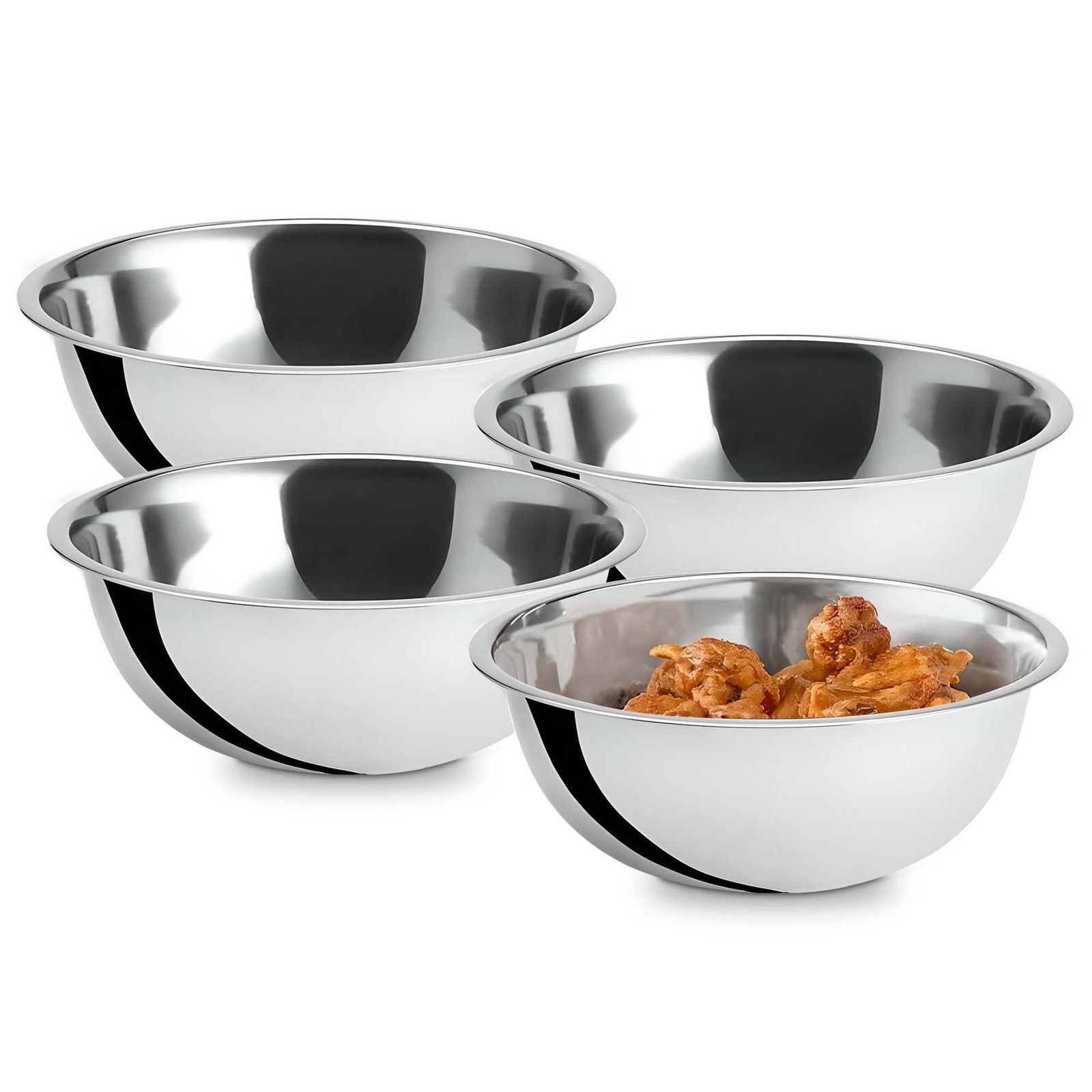3 Quart Mixing Bowls | Set of 4 | 9.75-Inch Stainless Steel Professional Grad...