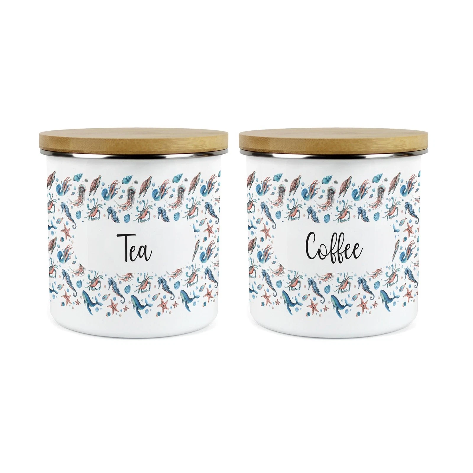 Coastal Tea & Coffee Storage Canisters - Sea Life & Shellfish Kitchen Gifts