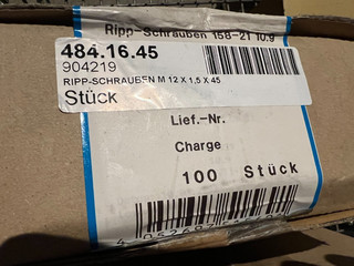 Rippschrauben Ripp M12x45x1 5mm 100 Stück verz. sechskant / AKTION EinkWag