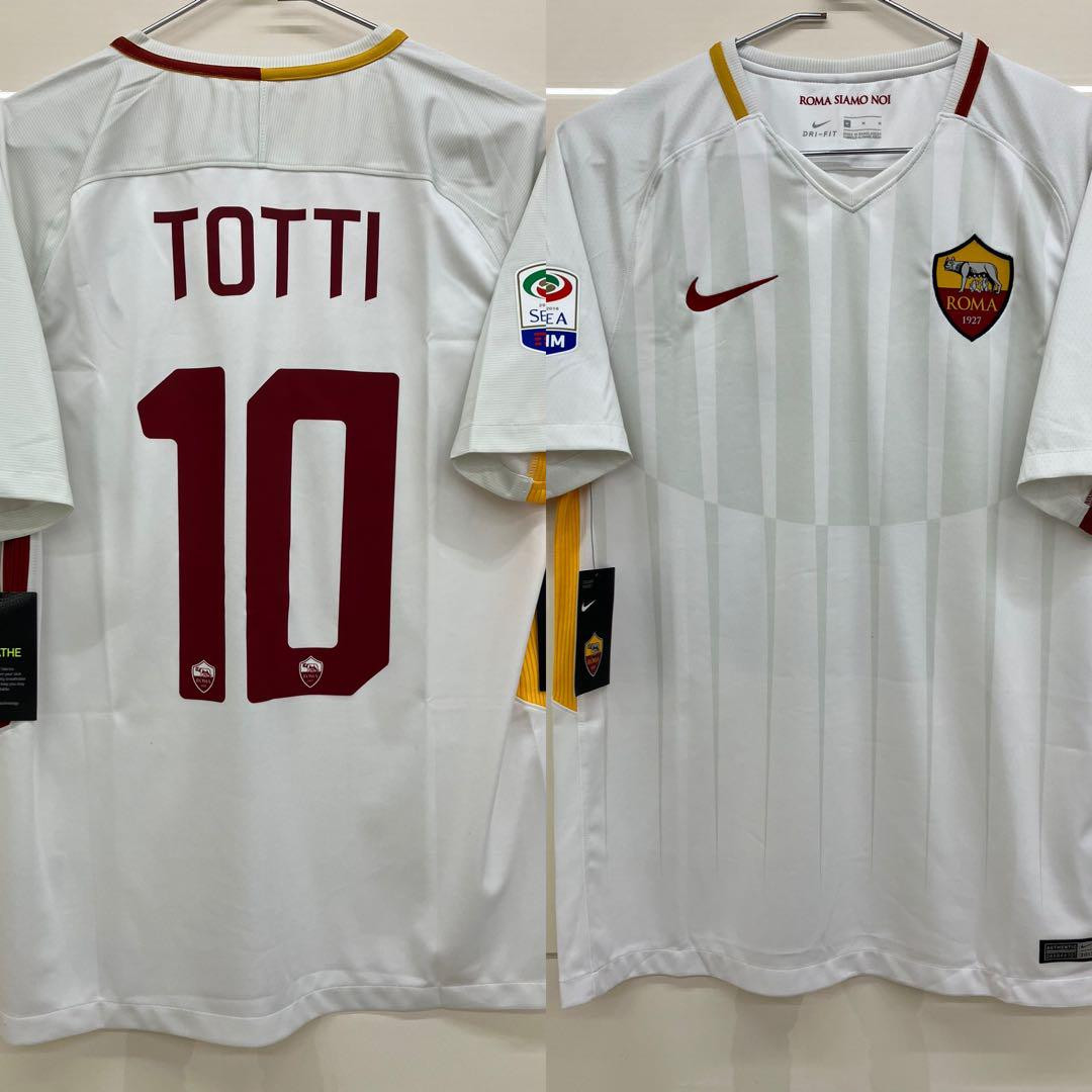 Totti AS Roma 17/18 Away Size M Nike Soccer Jersey Official