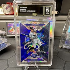 Panini 2025 Crusade Aaron Judge #38 Blue Cracked Ice GMA 10 Yankees MLB
