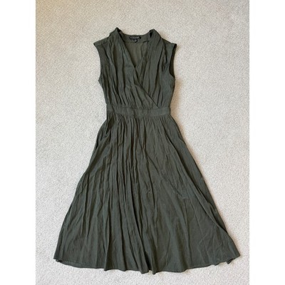 Banana Republic Minimalist Midi Dress Size XSP Olive Green Summer Flowy |  eBay
