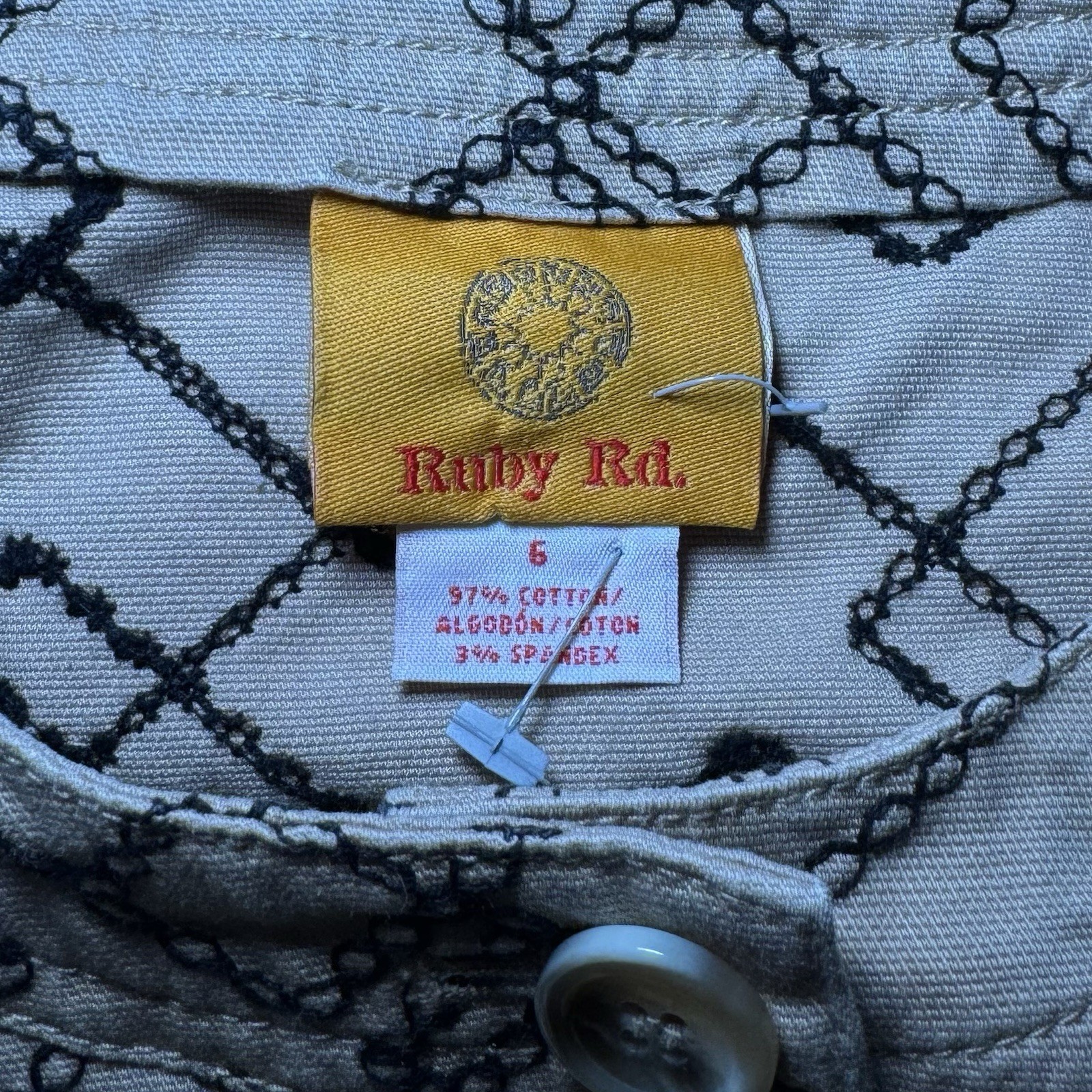 Ruby Rd. Beige and Black Patterned Utility Jacket… - image 5