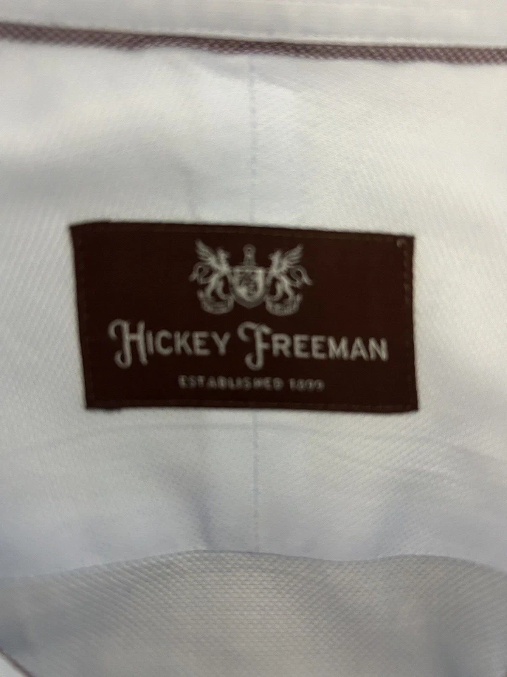 Hickey Freeman Mens 16 1/2 Blue Textured Solid Button Down Soft Casual - Image 3 of 4