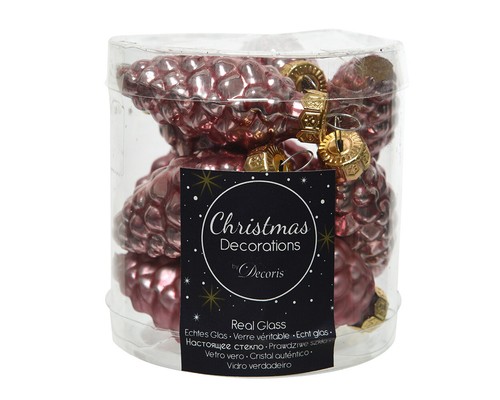 12 Glas ZAPFEN 6cm Christbaumschmuck Weihnachtskugeln Christbaumkugeln einfarbig - Bild 24 von 28