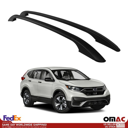 Top Roof Rack Side Rails Bars Alu Black For Honda CRV 20182023