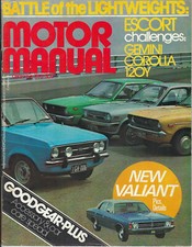 Motor Manual 1975 Dec #398 Valiant Charger Ford Escort Datsun120Y Gemini
