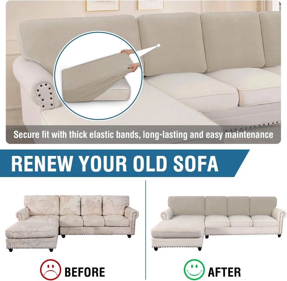 Fundas de cojín de respaldo Fundas de cojín seccionales para sofá seccional S Foto 4 de 4