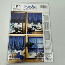 Burda Sewing Pattern 1987 Roller Blinds Curtains Home Decor Uncut