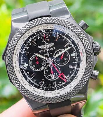 Breitling Bentley GMT Midnight Carbon Blacksteel 49 $14K MSRP Box Deploy M47362 | eBay