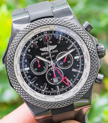 Breitling Bentley GMT Midnight Carbon Blacksteel 49 $14K MSRP Box Deploy  M47362 | eBay