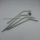 Metal Silver Drinking Stainless Steel Drink Straws Brush Cleaner Party Reusable