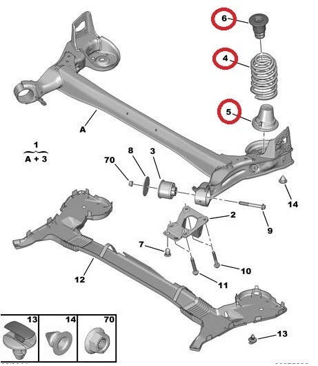 KIT DE RESSORTS DE SUSPENSION ARRIERES CITROEN C4 PICASSO I GRAND (OE 5102GN) - Photo 2/3