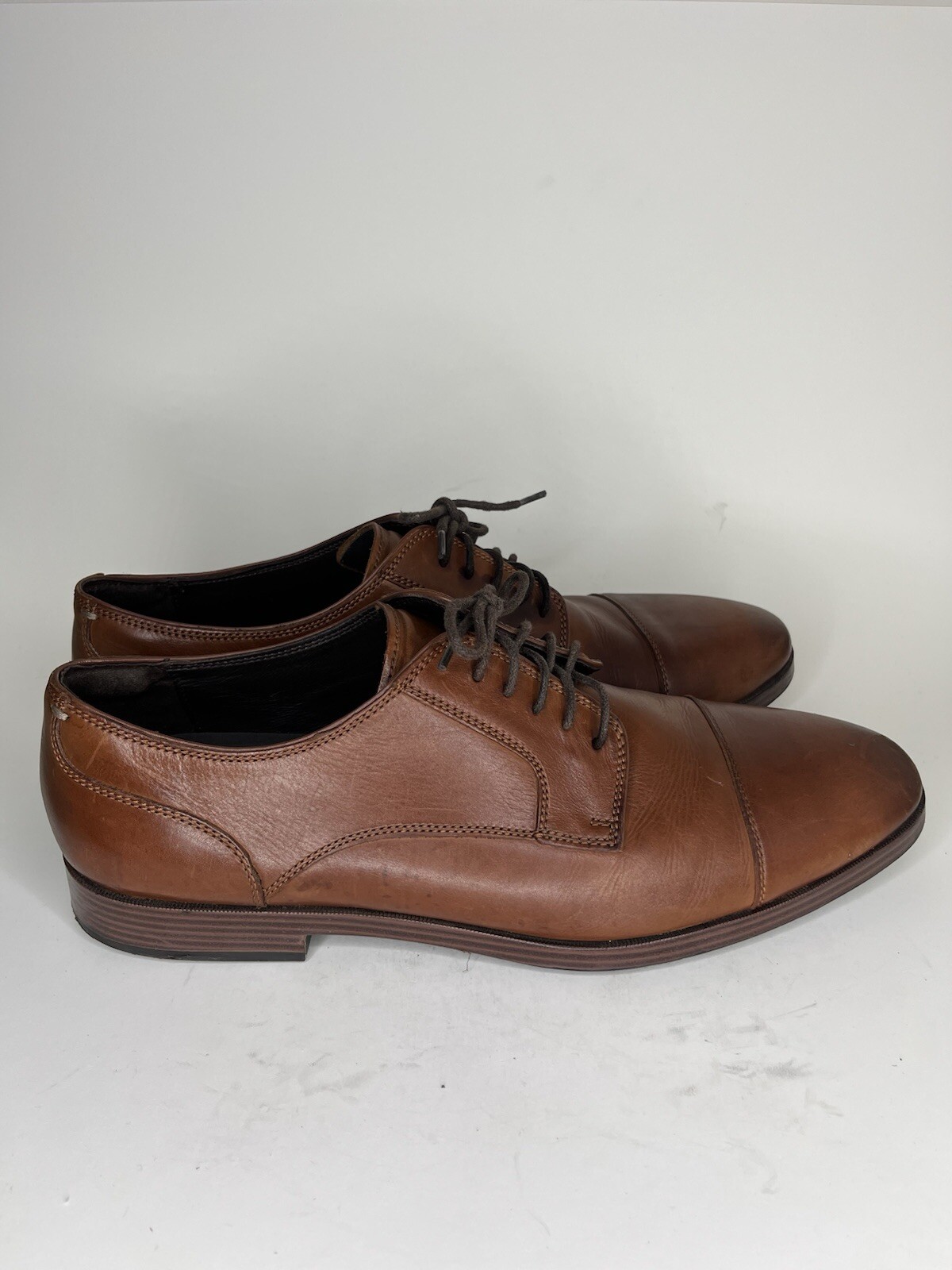 SAOLA Scarpe eleganti Cole Haan Grand Os uomo taglia 13M derby cammello pelle marrone chiaro C23771 punta a cappuccio