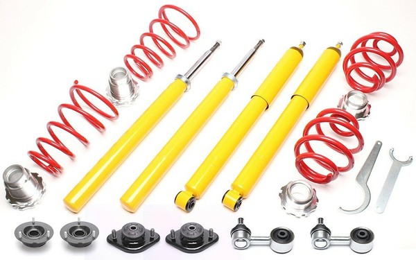 TA Technix Gewindefahrwerk + Domlager + Koppelstangen FüR BMW 3Er E30 45Mm Ø Fb.-image