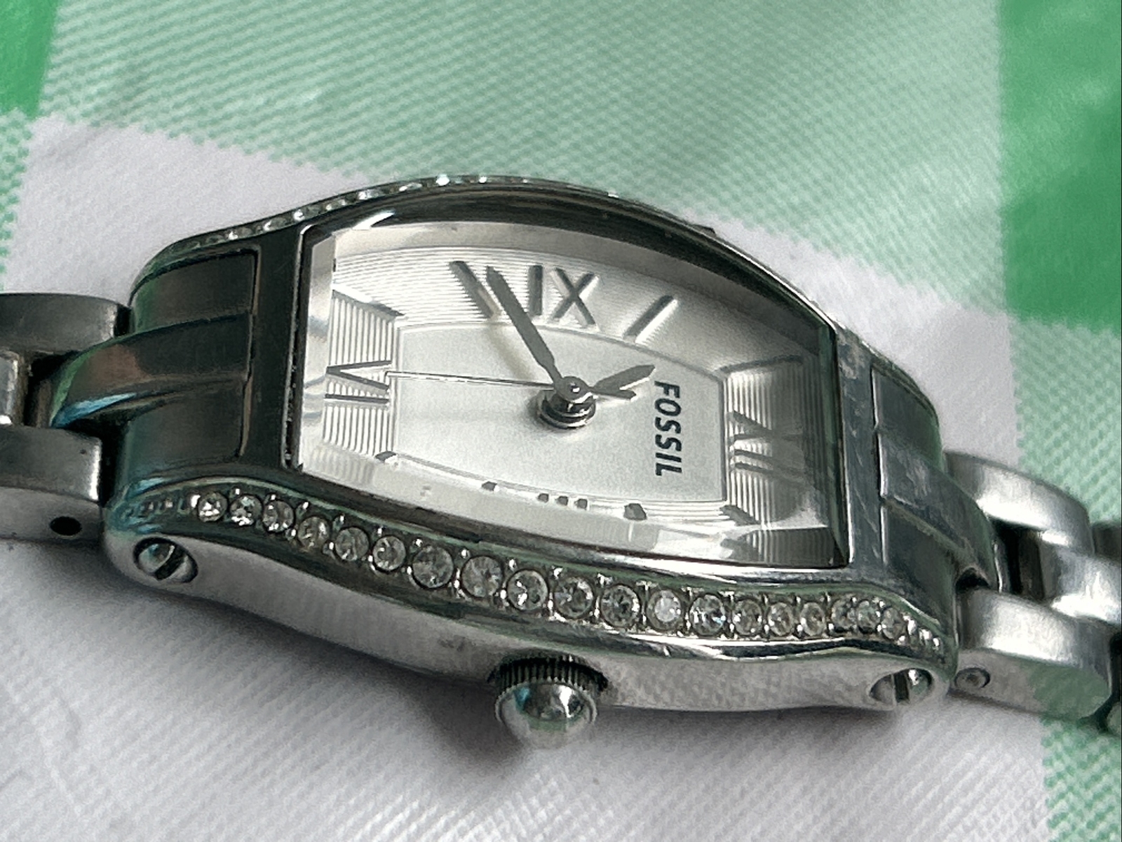 Fossil Silver Tone Rhinestone Embellishments Wome… - image 7