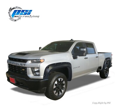 Pocket Bolt Paintable Fender Flares Fits Silverado 2500 HD 3500 HD 2020-2021
