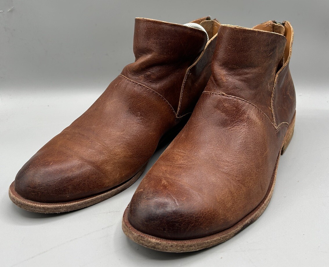 Kork-Ease Brown Leather Back Zip Ryder Ankle Boots Bootie Sz  display picture 2