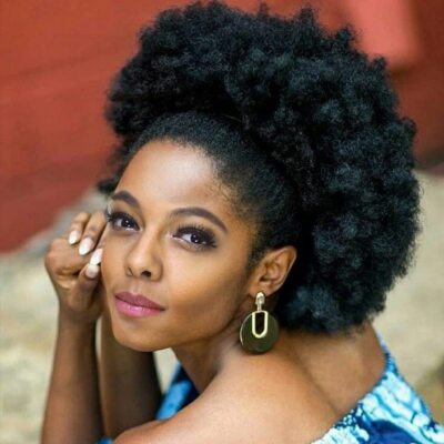 10''Big Afro Puff Drawstring Ponytail Wig for Black Women Bun Ponytail Wig Soft
