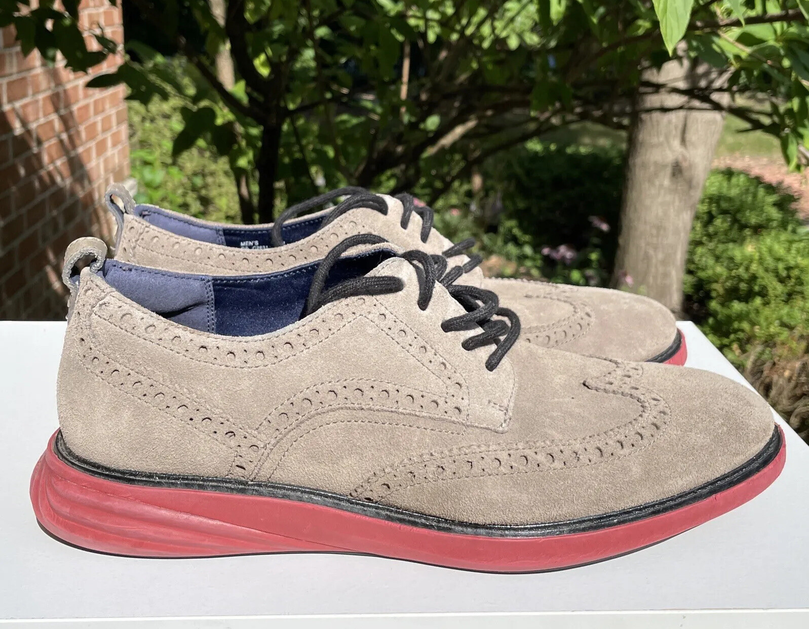 SAOLA Cole Haan GrandEvølution ala corta Oxford grigio scamosciato C26313 uomo taglia 9 5
