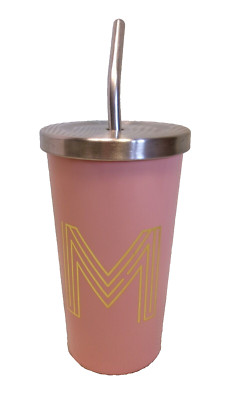 Modern Expressions Monogram Tumbler ''M'' Pink  15 fl oz 443.6 ml NEW