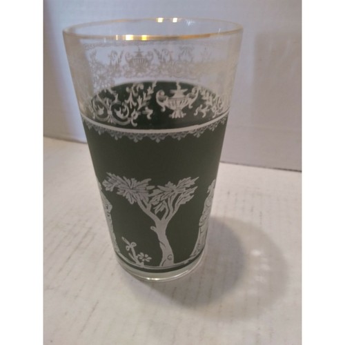 Vintage Wedgwood Green Jasperware Hellenic Pattern 5" Drinking Glass - Picture 2 of 6