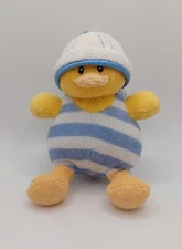 Baby Gund "Little Quacks Up" Plush 4.5" Toy 58185 Blue/White Strip Swim Duckie