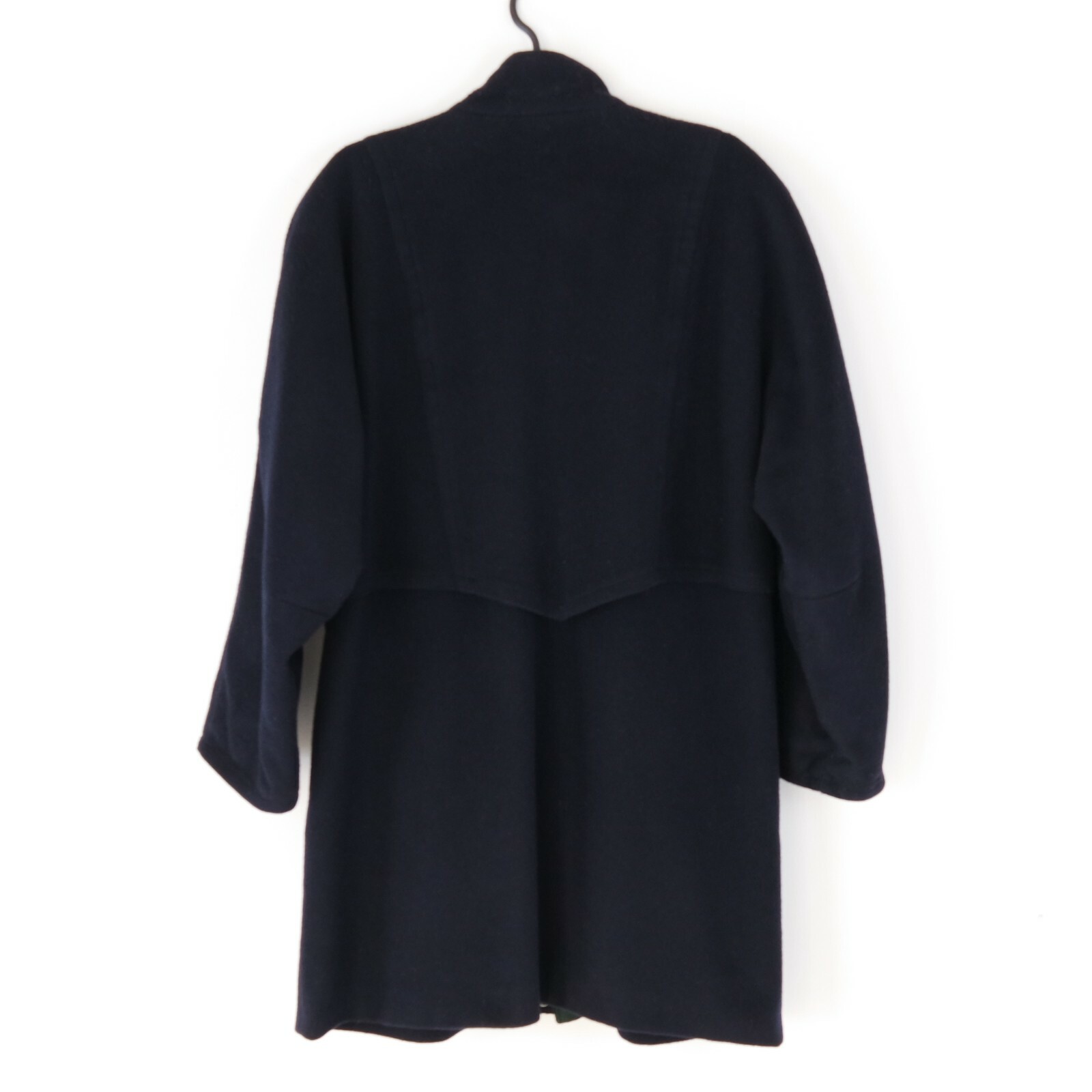 Womens Coat XL Size UK 18 EU 44 Vintage Dark Blue RAVENS Wool Overcoat image 3