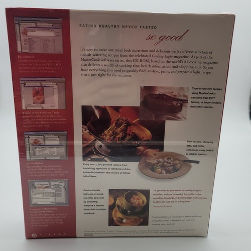 MasterCook Cooking Light Version 4.0 CD Rom for Windows and Mac Sealed - Picture 3 of 7