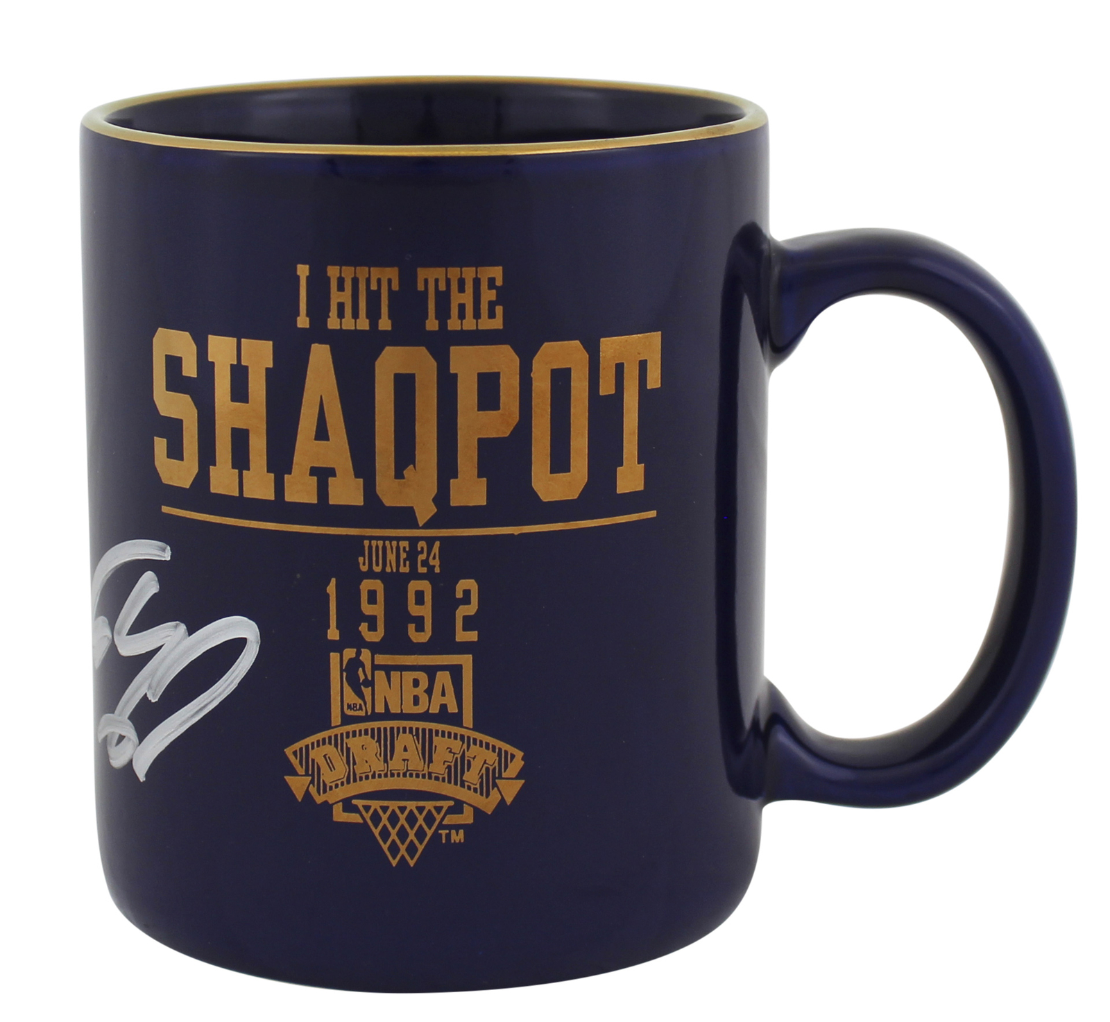 Shaquille O'neal Autographed Signed Magic Shaquille O'neal Shaqpot 1992 NBA Draft Coffee Mug Beckett Wit #Wp79165 