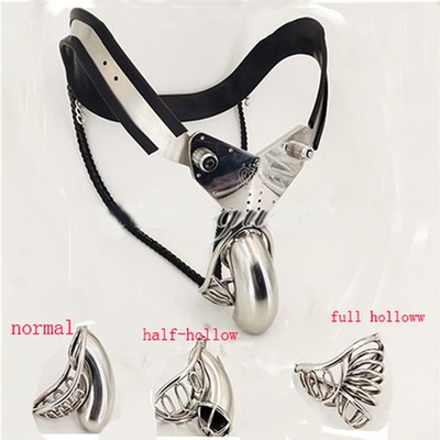 Double Cables Stainless Steel Male Chastity Belt Breath Cage Chastity Device