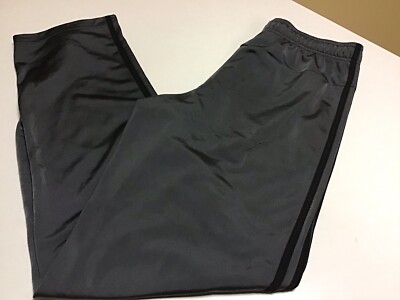 Adidas Men's Gray/Black 3-Stripe Training Pants Meduim Inseam 32 