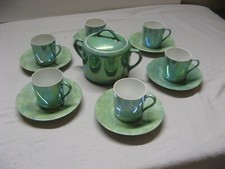 Très beau service café de 6 tasses et sucrier porcelaine Epiag Czechoslovakia