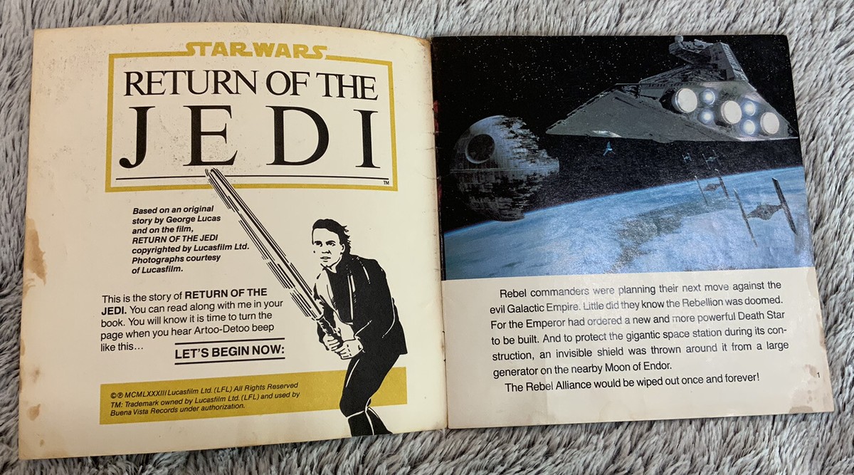 Vintage 1983 Star Wars Return of the Jedi Read Along Book Only No 