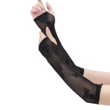 Skull Pattern Long Sleeve Gloves Elastic Fingerless Gloves Nightclub Supplies