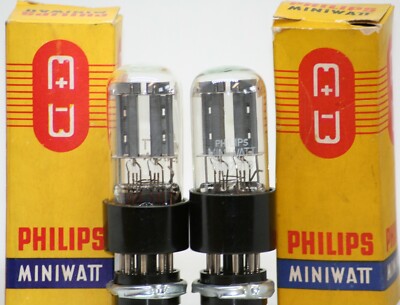 6SN7 TUBE PAIR NOS NIB PREAMP TUBES GTA GTB PHILIPS B65 VT-231 ECC33 VALVE BLACK