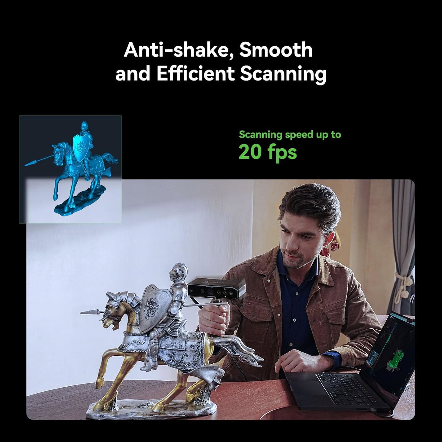 Creality CRScan Otter 3D Scanner 20fps Vierlinsiges Stereosystem 10-2000mm Range - Bild 4