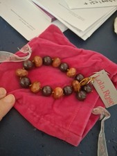 Image of Lola Rose Vintage Bracelet. chocolate and golden sandstone woriginal pink pouch