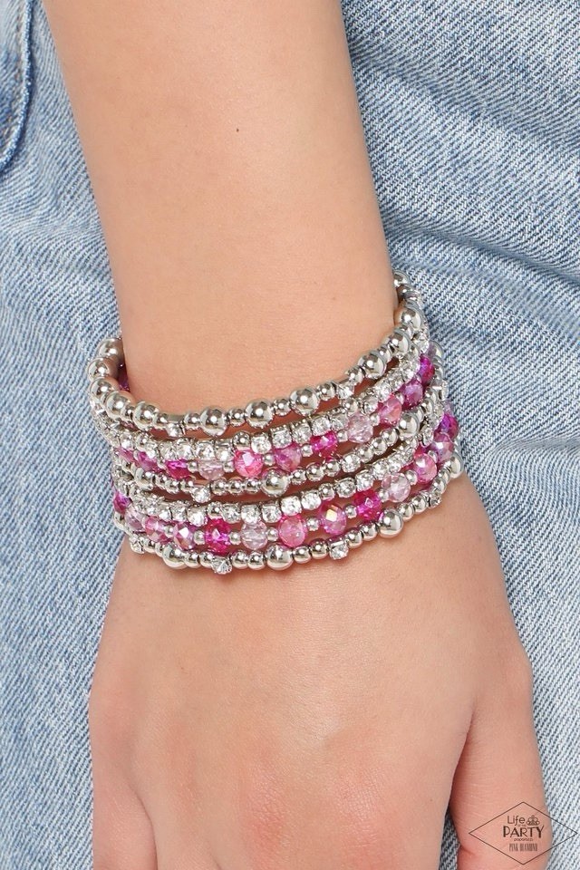 New Paparazzi Jewelry-ICE Knowing You Bracelet-Pink