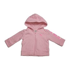 Puma Bebé Niña 3M Rosa Cremallera Completa Chaqueta con Capucha Bolsillos Puma Logo Gráfico Moda