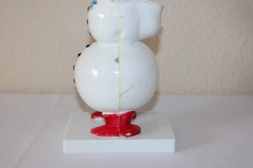 Vintage Rosbro Hard Plastic Christmas Snowman Candy Container - Picture 8 of 16