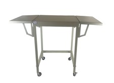 Vintage  gray Tiffany Stand Typewriter Metal Cart Table Desk on Wheels Drop Leaf